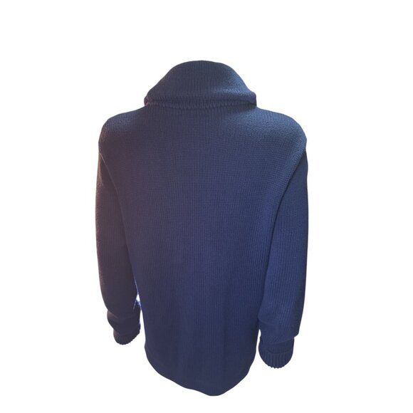 Polo Ralph Lauren Navy Blue Cardigan Sweater Anchor Logo Patch Mens Sz M EUC - Picture 5 of 9